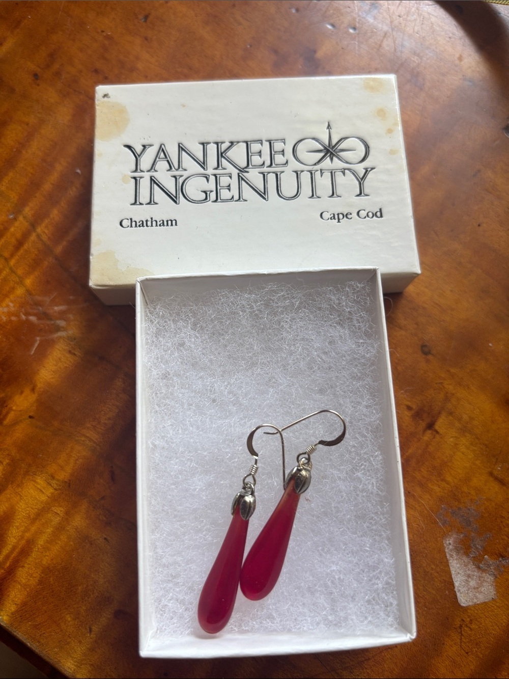 Red Teardrop Dangle Earrings